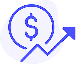 אייקון של מטבע וגרף עולה