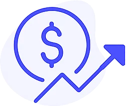 אייקון של מטבע וגרף עולה